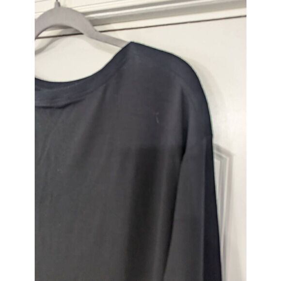 Eileen Fisher Long Sleeve Dress women's size Small black boat neck minimalist - Picture 2 of 6